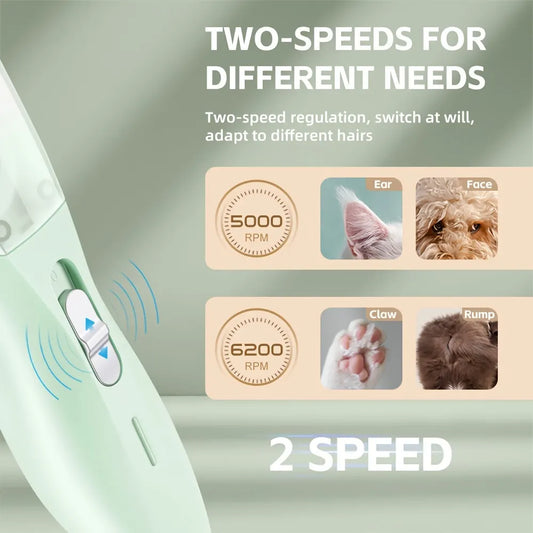 Small Animal Hair Trimmer-Hair Suction Cup-Rechargeable-Quiet-Green-1st - Image 3