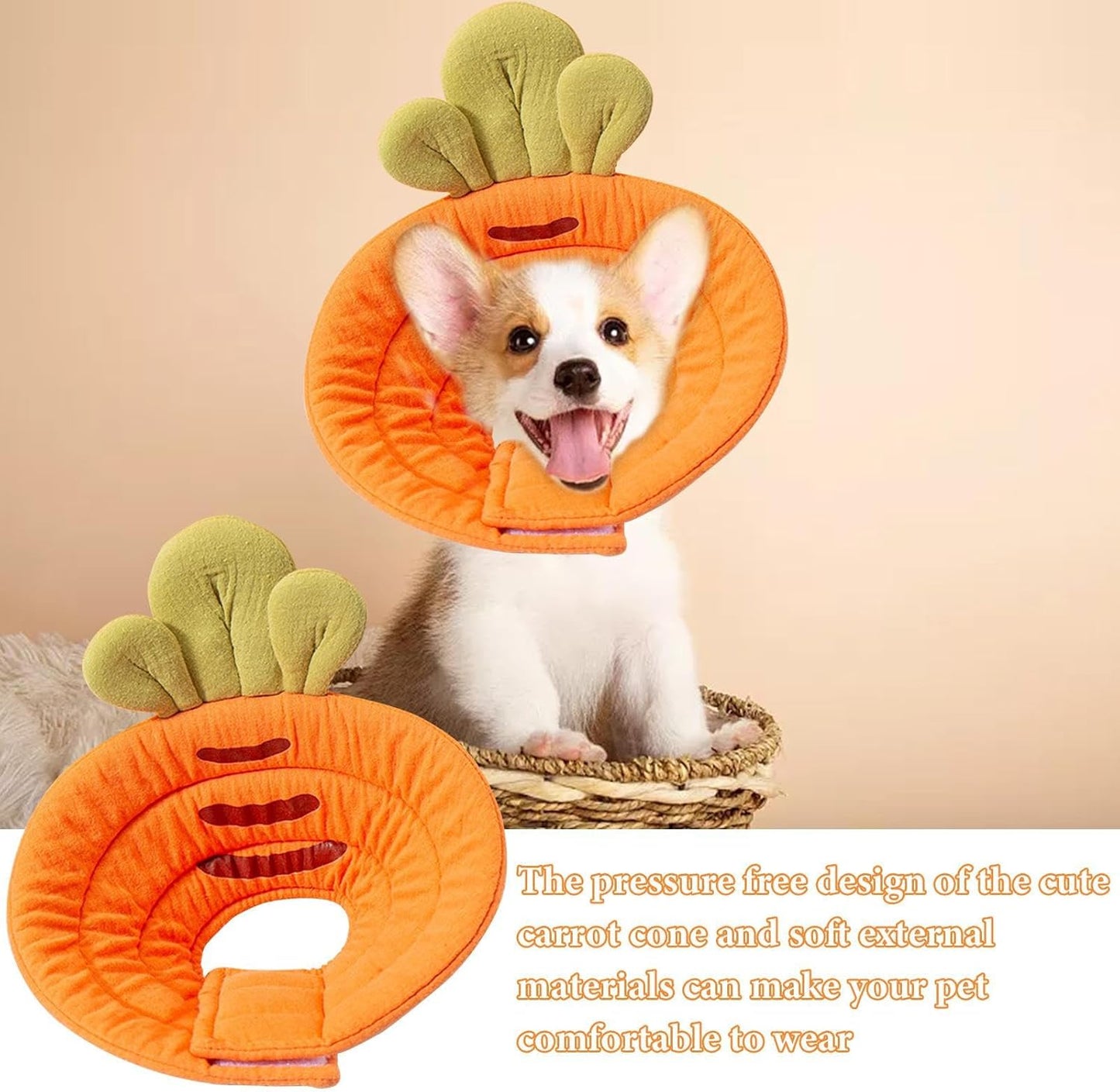 Pet Cone Collar - Soft - Prevents Licking and Biting - Carrot - Small - 1st - Image 5