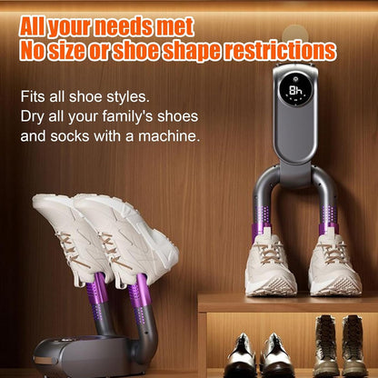 Shoe dryer - Foldable button dryer - Silent device - With timer - Black and purple - 1 pack - Image 2