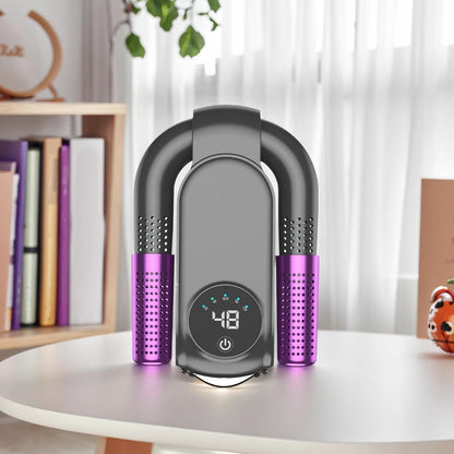 Shoe dryer - Foldable button dryer - Silent device - With timer - Black and purple - 1 pack - Image 3