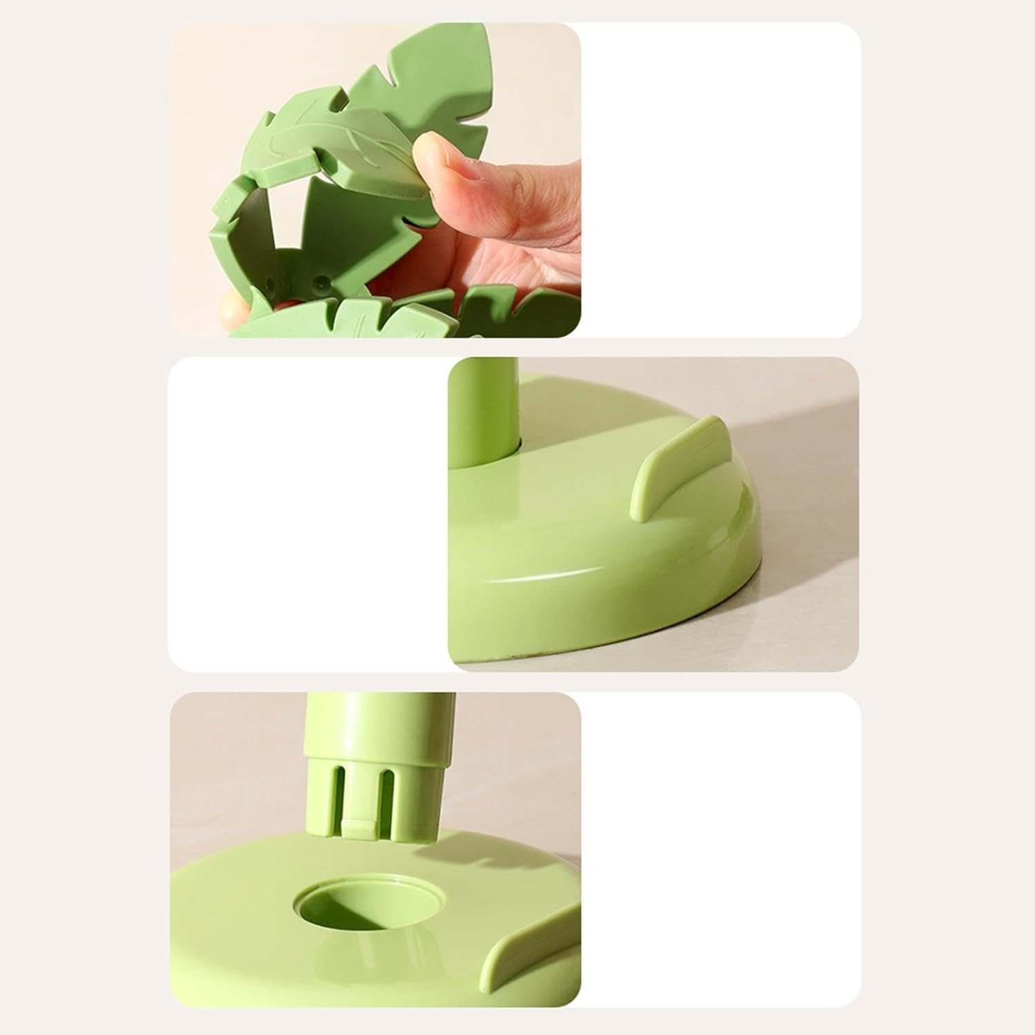 Silicone Coasters - Anti-Scald and Non-Slip - Set of 4 Tree-Shaped Holders with Phone Holder - Green - Image 5