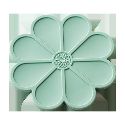 Silicone Mat - Heat Insulation & Anti-slip - Five Colors - Comes with Gold Stand - Flower Shape - Image 5