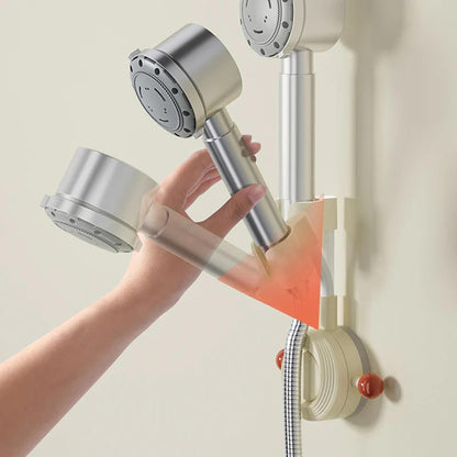 Shower head holder - Shower head holder with suction cup - Wall mounting, adjustable - with suction cup - No bumps - with hook - 1 piece - Image 2
