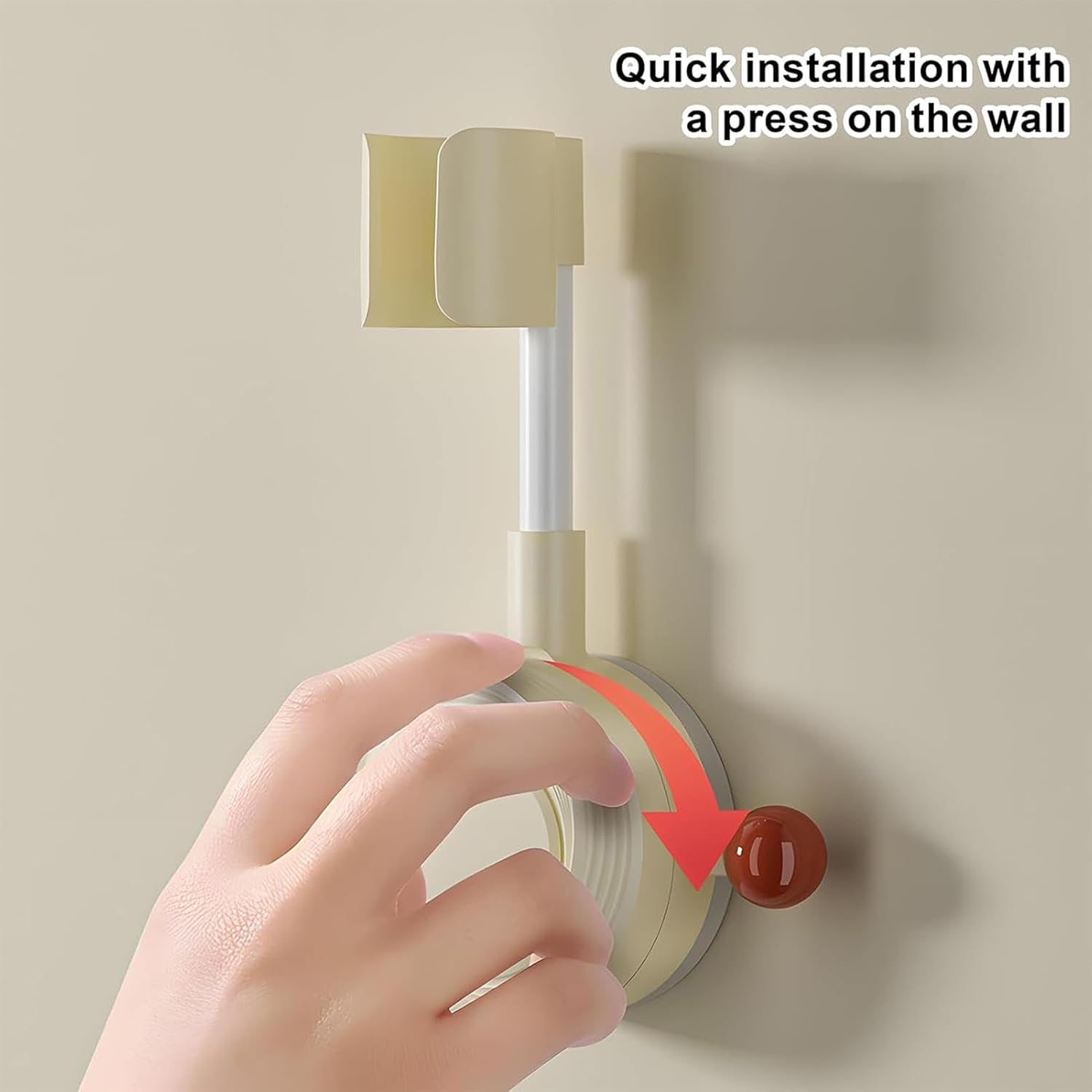 Shower head holder - Shower head holder with suction cup - Wall mounting, adjustable - with suction cup - No bumps - with hook - 1 piece - Image 3