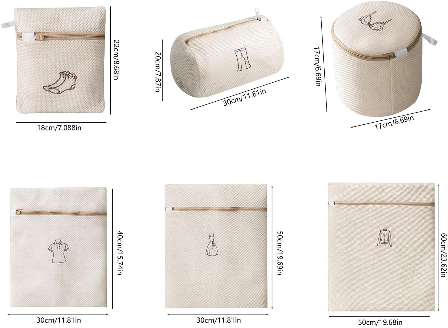 Washing Net-Laundry Nets-Washing Machine Deformation-Filter-6-Piece Set - Image 3