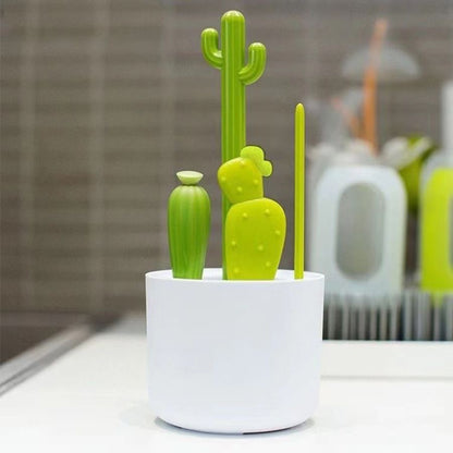 Bottle brush - bottle brush - cleaning brush - cactus shape - includes bottle brush, nipple brush, detail brush and straw brush - suitable for bottle drying rack - Image 3