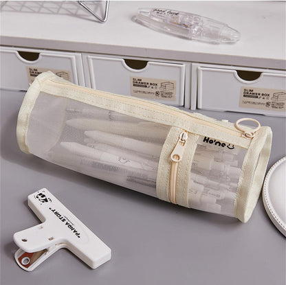 Pencil Case Pen Holder Transparent Large Capacity Off White 1 Piece - Image 2