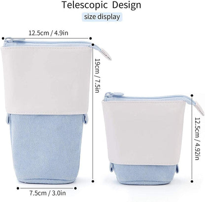 Pencil Case-Telescopic Pen Holder-Large Capacity-Light Blue-1 Piece - Image 2