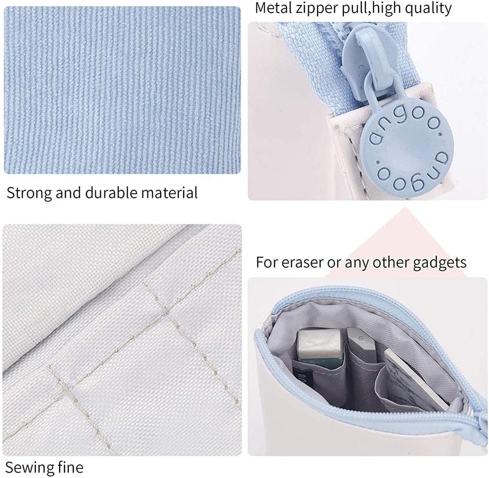 Pencil Case-Telescopic Pen Holder-Large Capacity-Light Blue-1 Piece - Image 3