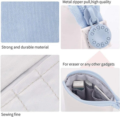 Pencil Case-Telescopic Pen Holder-Large Capacity-Light Blue-1 Piece - Image 3
