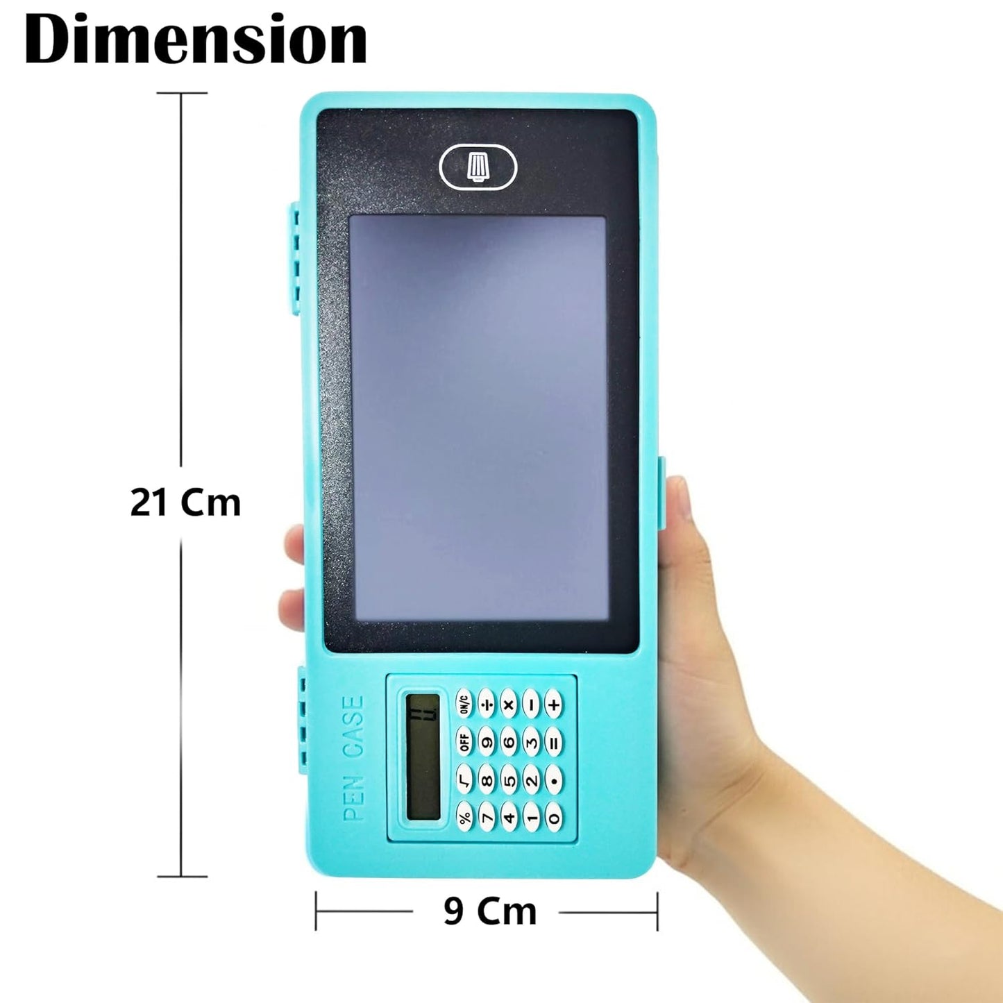 Pencil case - with writing pad and calculator - blue - 1 pack - Image 2
