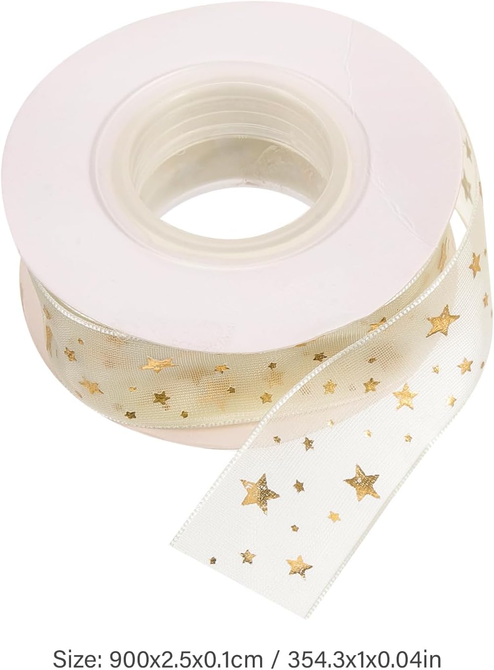 Gift ribbon - Mesh wrapping tape - Star pattern - 9 meters - 1 pack - Image 2