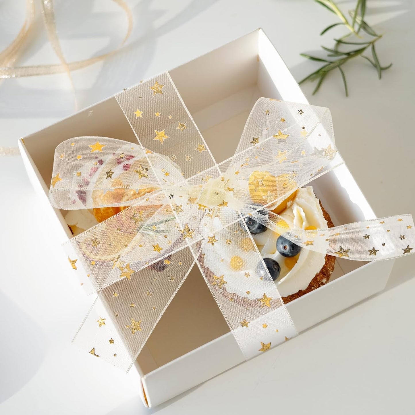Gift ribbon - Mesh wrapping tape - Star pattern - 9 meters - 1 pack - Image 3
