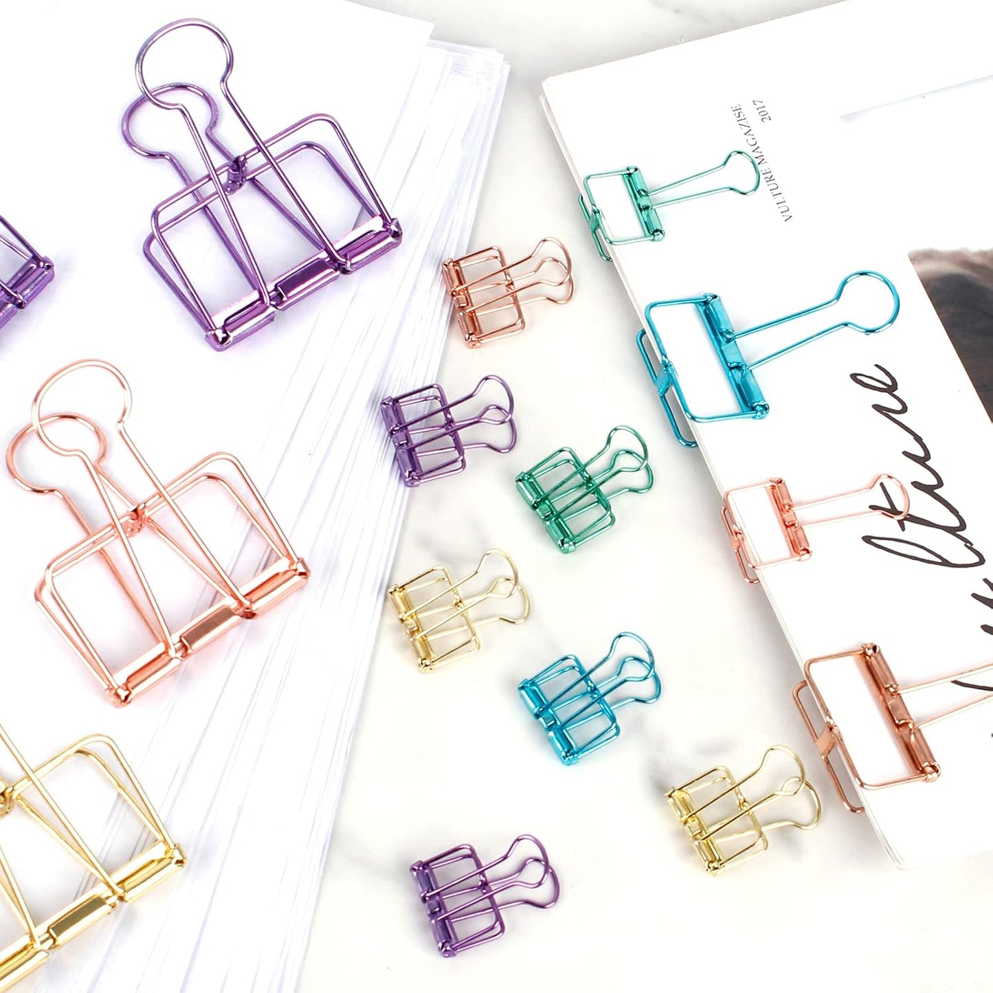 Ring binders - Hollow metal - 49/32/20 mm - Colored rings - 33 pieces - Image 2