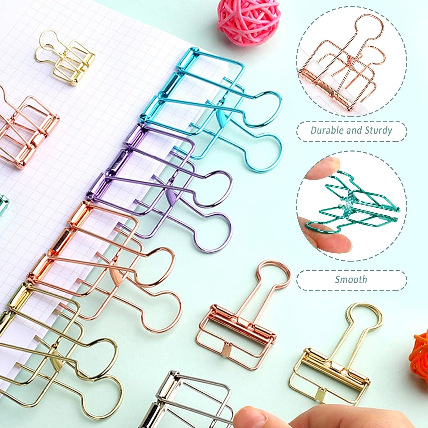 Ring binders - Hollow metal - 49/32/20 mm - Colored rings - 33 pieces - Image 3