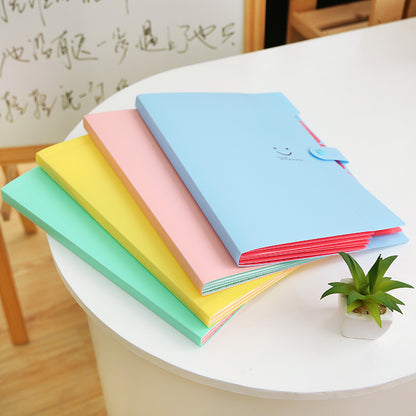 Folders - Snap closure - Accordion style - 5 compartments - Smiley face - 4 pieces - Image 2