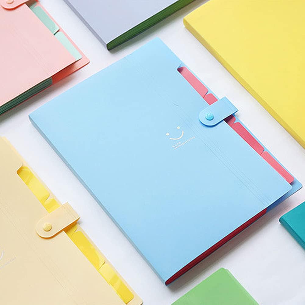 Folders - Snap closure - Accordion style - 5 compartments - Smiley face - 4 pieces - Image 3