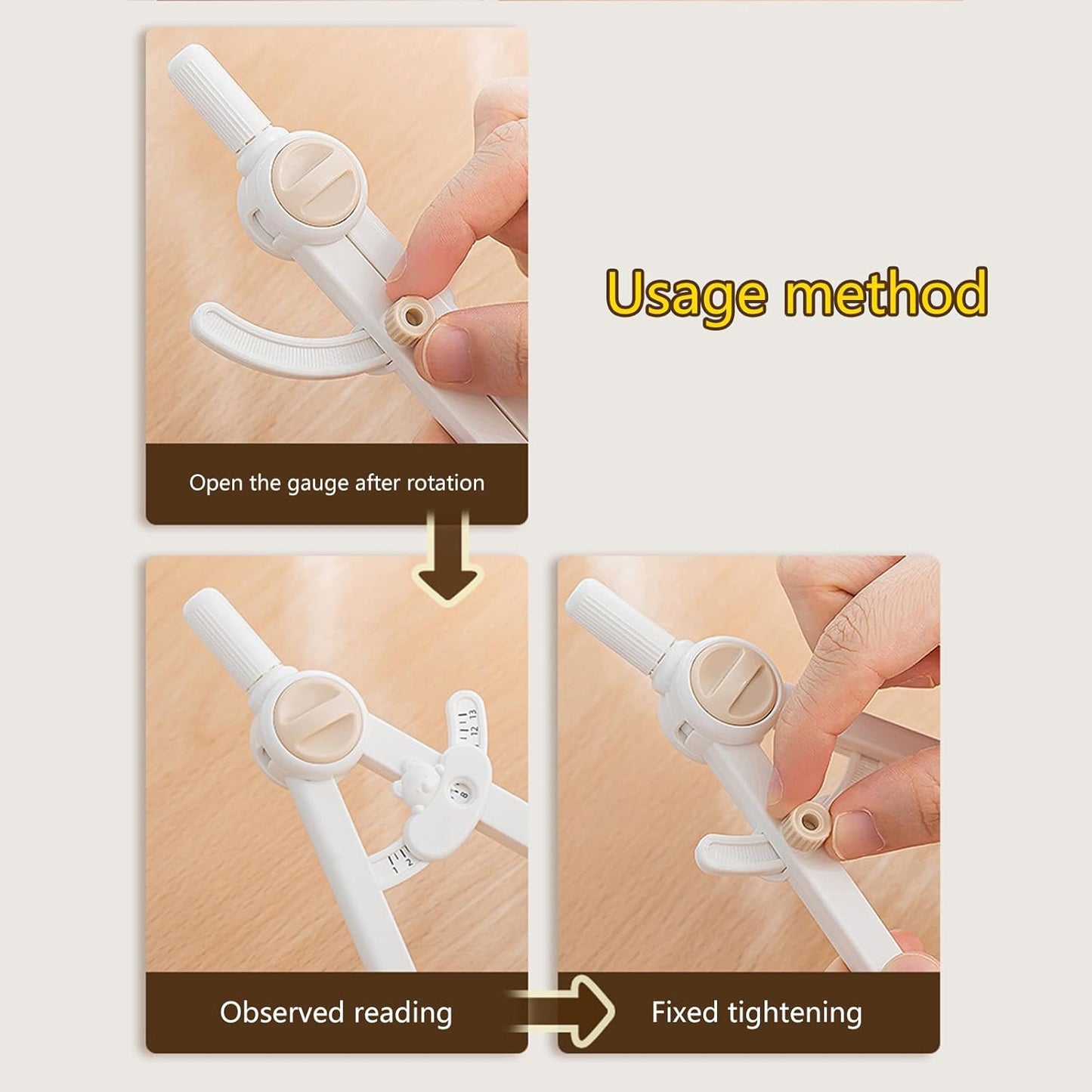 Compass - for drawing circles - adjustable scale - white - 1 piece - Image 2