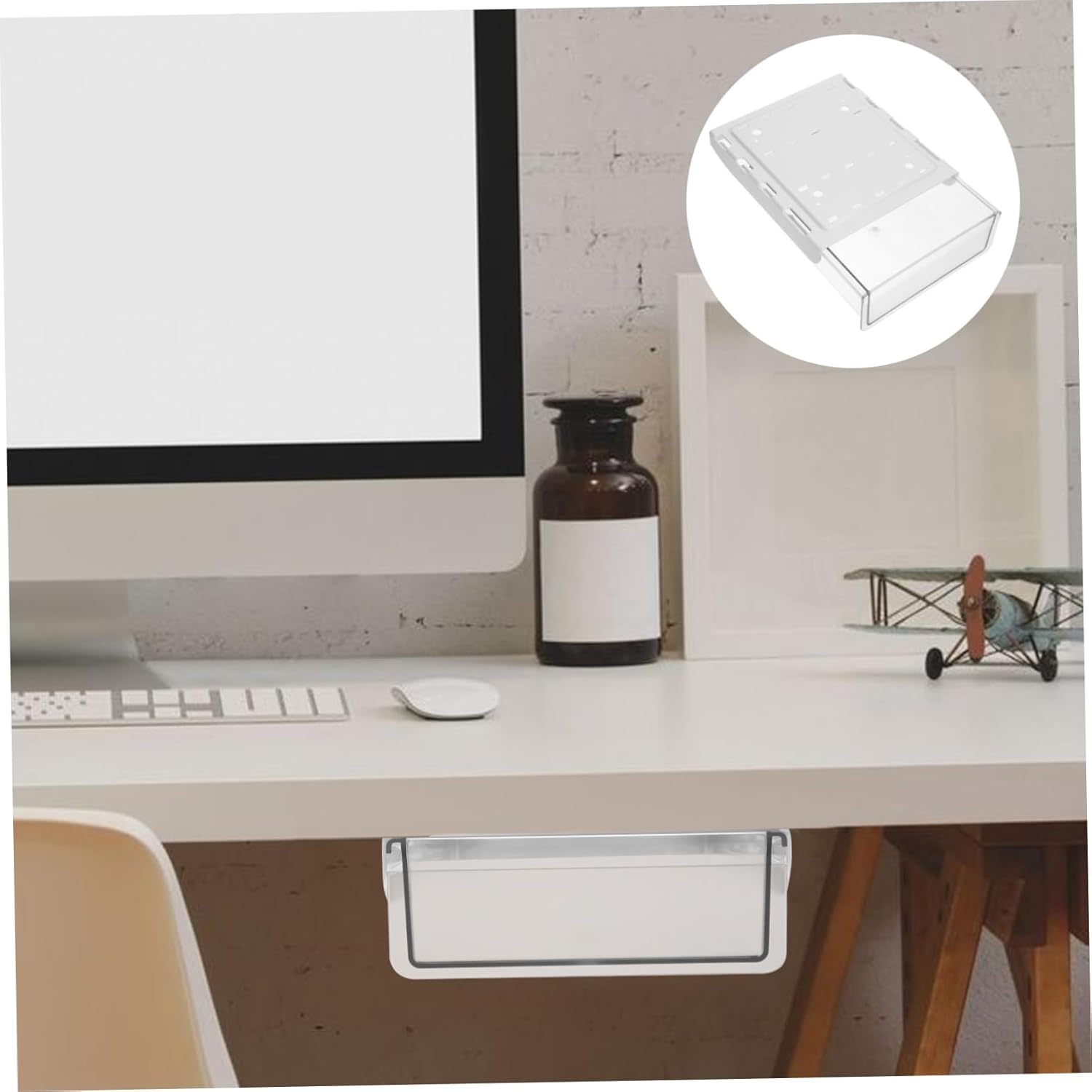 Under Desk Storage Box - Hidden Drawer - No Punching - Large Capacity - 1 Pack - Image 4