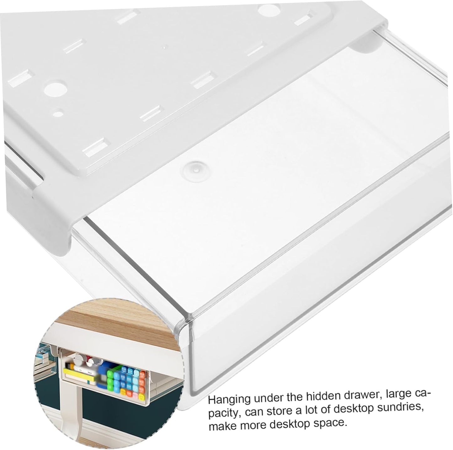 Under Desk Storage Box - Hidden Drawer - No Punching - Large Capacity - 1 Pack - Image 5