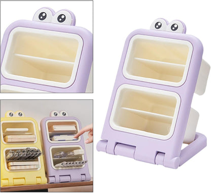 Storage Box - Fun Desk Decorations - Plastic Storage Bucket - Purple - 1 Pack - Image 4