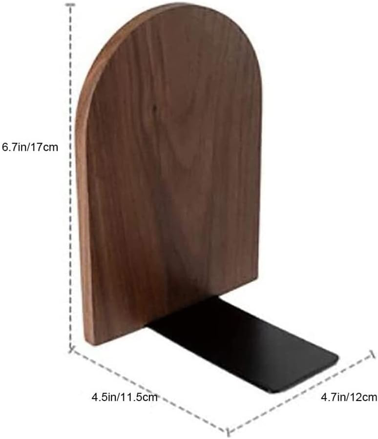 Bookends - Non-slip bookends - Heavy duty wooden bookends - Removable - 2-pack - Image 2