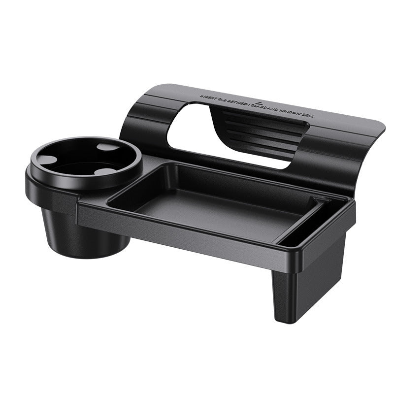 Car Key Box - Door and Window Pocket Accessory Organizer - with Cup Holder - Car Window Organizer - Key and Phone Organizer - Black
