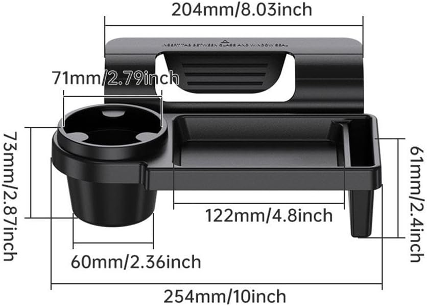 Car Key Box - Door and Window Pocket Accessory Organizer - with Cup Holder - Car Window Organizer - Key and Phone Organizer - Black - Image 5