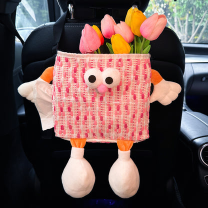 Car Key Box - Fun storage box for the car with hanging compartment - Scratch-resistant storage bag for the backseat - Handy car accessory - Large capacity - Pink - Image 2