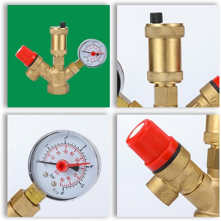 Water pressure regulator DN25 Pressure regulator Brass boiler valve set - Image 4