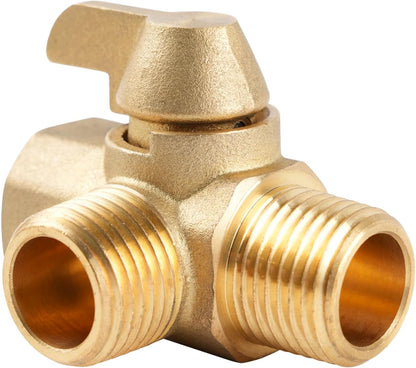 Brass 3-way bypass valve for boiler kits, 1/2" NPT connections
