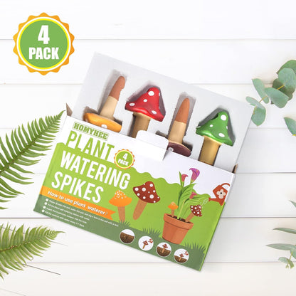 Self-Watering Spikes, Mushroom-Shaped Plant Watering Balls, Irrigation, Terracotta Watering Device, Garden Irrigation for Indoor and Outdoor Plants, 4-Pack - Image 2
