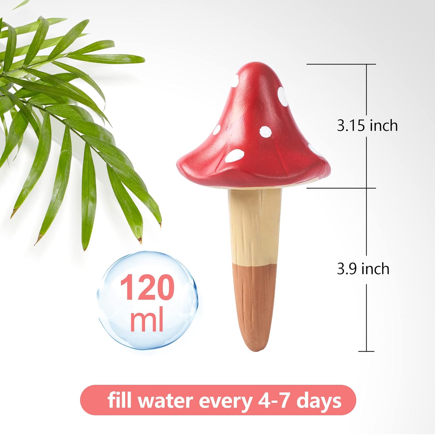 Self-Watering Spikes, Mushroom-Shaped Plant Watering Balls, Irrigation, Terracotta Watering Device, Garden Irrigation for Indoor and Outdoor Plants, 4-Pack - Image 3
