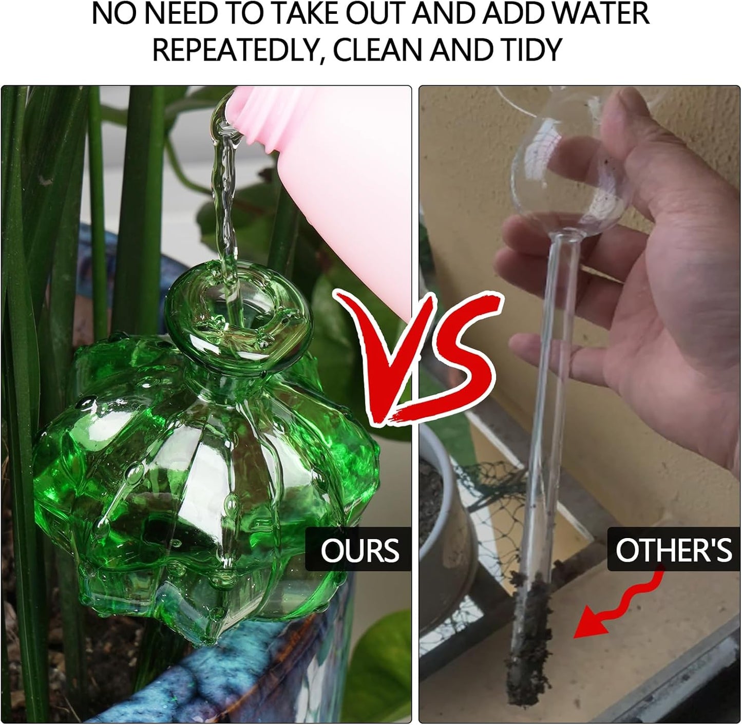 Self-watering planter. Watering devices for plants. Watering bulbs for plants. 4 plant watering bulbs. Green, cactus-shaped, self-watering bulbs, medium-sized. Gifts for plant lovers. - Image 4