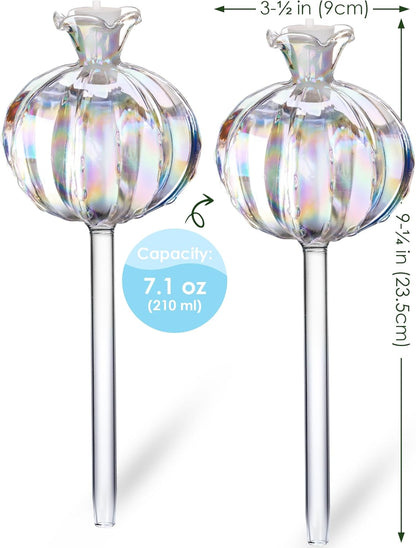 Large Plant Watering Balls (2-Pack), Iridescent Glass Cactus Self-Watering Globe, Glass Watering Device for Potted Plants - 4.7 oz/140 ml Capacity, Automatic Irrigation System, Cute Garden Gift - Image 3
