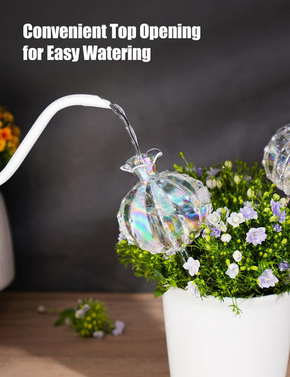 Large Plant Watering Balls (2-Pack), Iridescent Glass Cactus Self-Watering Globe, Glass Watering Device for Potted Plants - 4.7 oz/140 ml Capacity, Automatic Irrigation System, Cute Garden Gift - Image 4