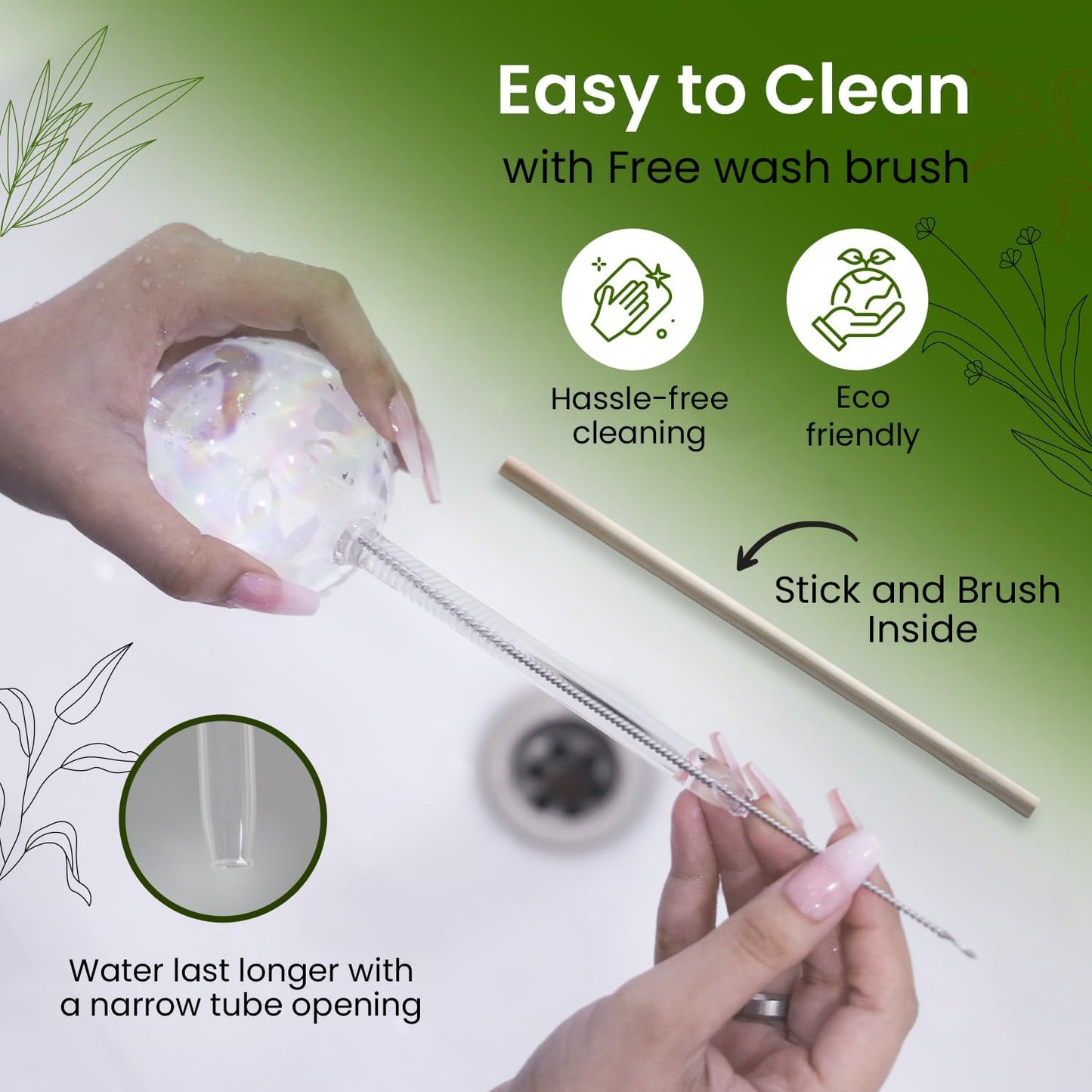 Iridescent self-watering balls, glass rainbow plant watering balls, self-watering planter insert, automatic indoor plant watering, plant watering devices, plant watering balls, watering ball - Image 4