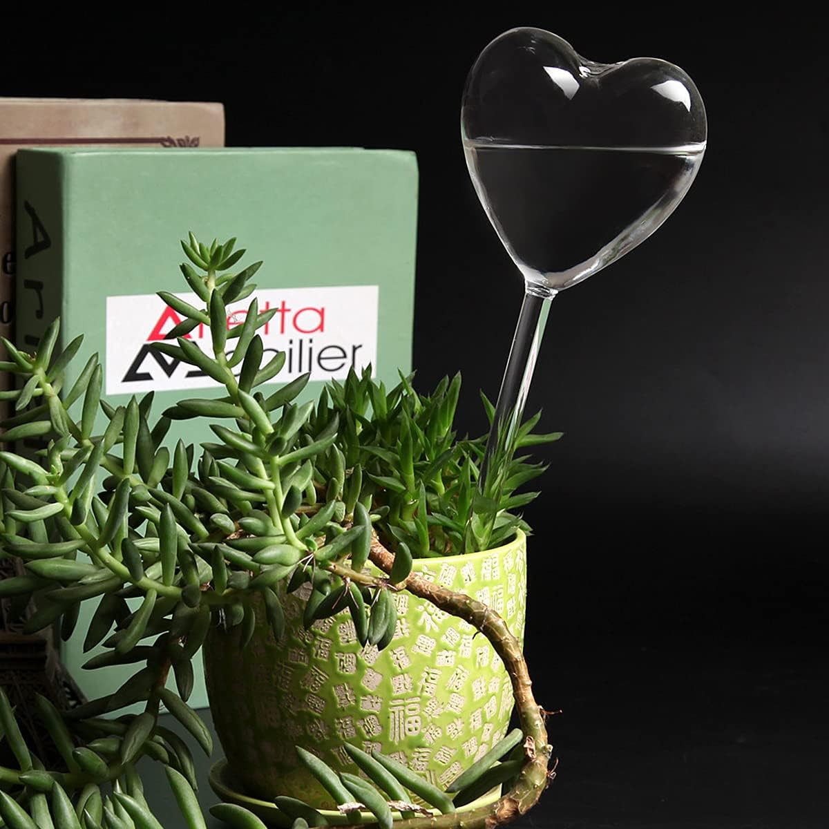 Self-watering plant watering balls, hand-blown glass plant watering balls, watering balls for indoor and outdoor plants, 2 hearts - Image 5