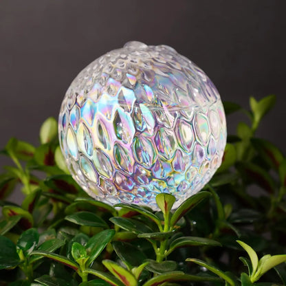 Glass Self-Watering Plant Balls, 2-Pack, Pearlescent, Clear Iridescent, Plant Watering Device, Diamond Pattern, Self-Watering Balls, Planter Insert, Decorative Holiday Watering Spikes - Image 4