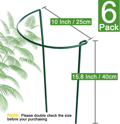 Plant Support Poles, 6-Pack Metal Peony Cages and Supports, Plant Support Cage for Garden Poles, Large Plant Support Ring for Outdoor and Indoor Use, Snake Plant, Peony, Flower Tendril (25cm W x 40cm H) - Image 4