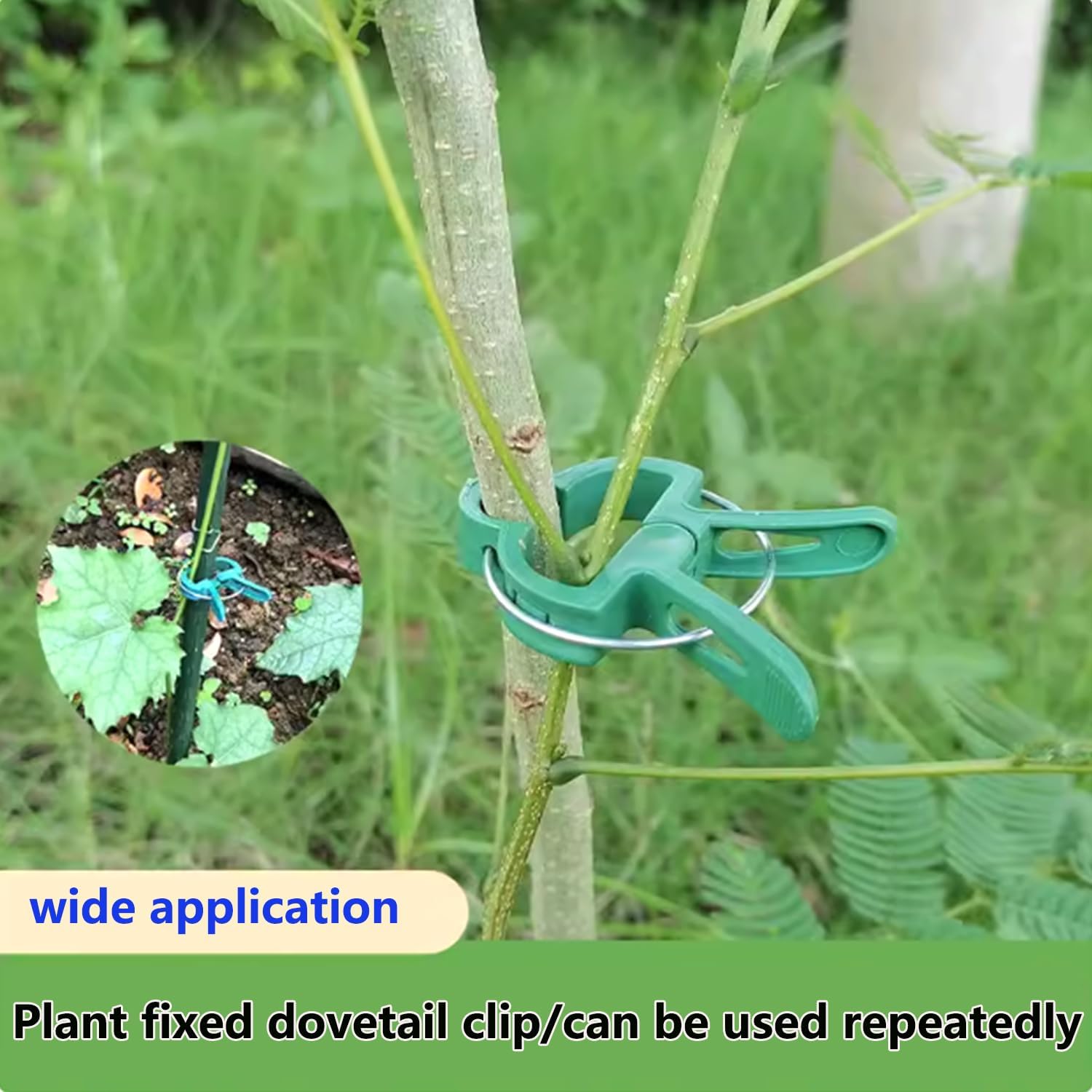 40 pieces plant clips, garden clips, plant clips, reusable tomato clips, multifunctional rattan plant clips, rose clips, sturdy cucumber clips, orchid clips, plant support, adjustable clips, green (20 large and 20 small) - Image 4