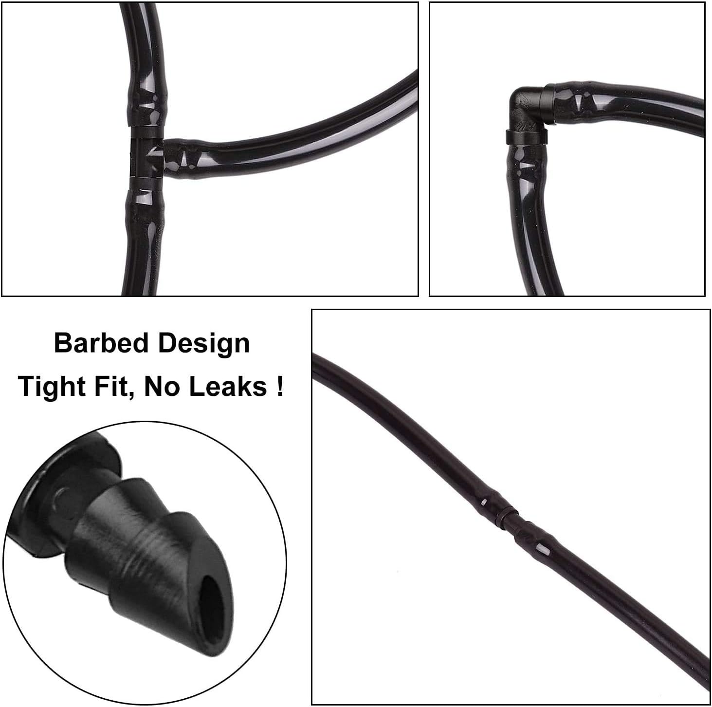 50 pieces Drip Irrigation 1/4" Tee with Barb, Barb Connectors Fit Universal 1/4 Inch Drip Hose, Irrigation Tee for Drip or Sprinkler System - Image 4