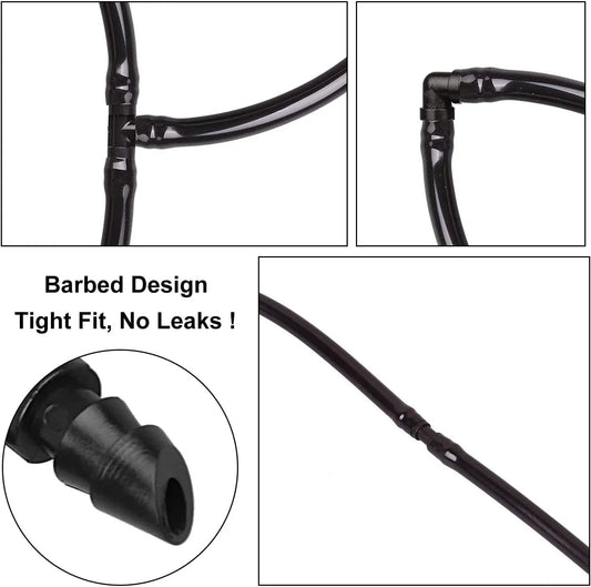 50 pieces Drip Irrigation 1/4" Tee with Barb, Barb Connectors Fit Universal 1/4 Inch Drip Hose, Irrigation Tee for Drip or Sprinkler System - Image 4