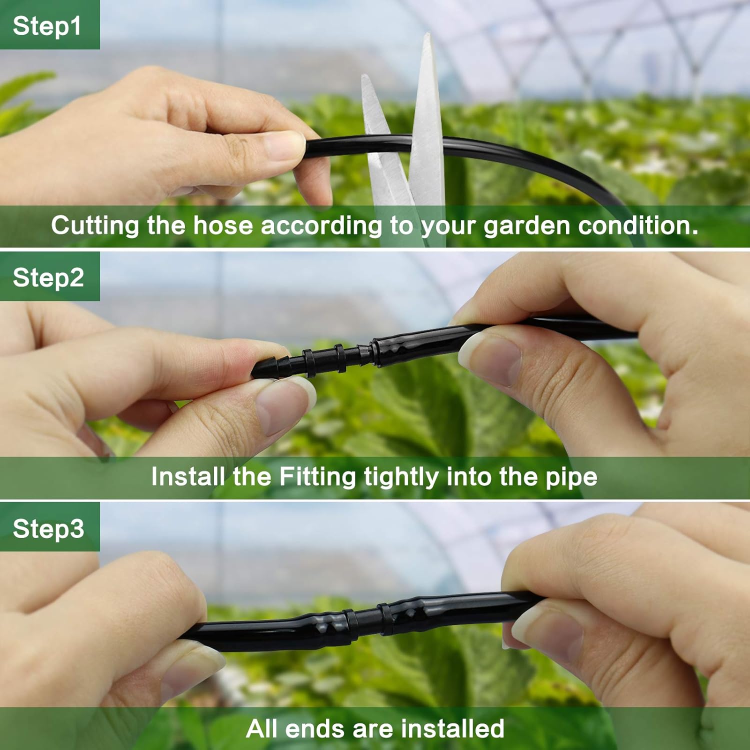 Drip Irrigation Couplings - Pack of 110 Couplings for 1/4" Hoses, Barb Connectors for Drip or Sprinkler Systems - Image 4