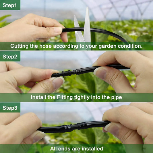 Drip Irrigation Couplings - Pack of 110 Couplings for 1/4" Hoses, Barb Connectors for Drip or Sprinkler Systems - Image 4