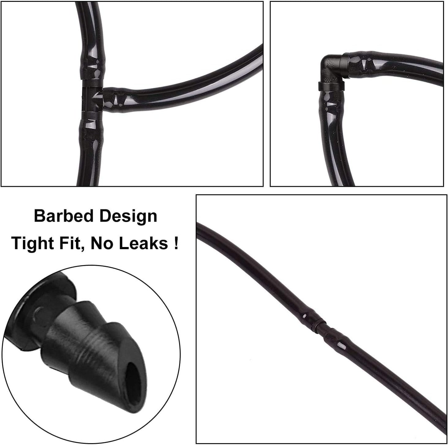50 pieces drip irrigation 1/4' barb elbow fittings, barb connectors fit universal 1/4 inch hoses, irrigation elbow for sprinkler system - Image 3