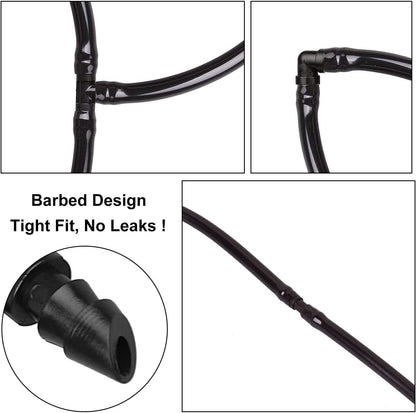 50 pieces drip irrigation 1/4' barb elbow fittings, barb connectors fit universal 1/4 inch hoses, irrigation elbow for sprinkler system - Image 3