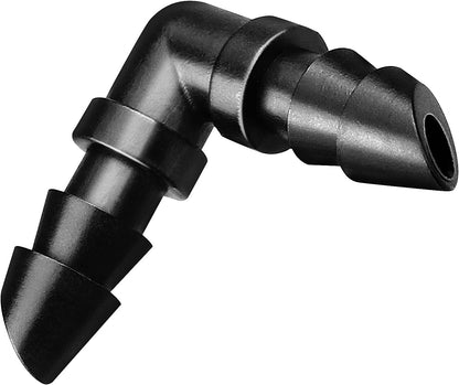 50 pieces drip irrigation 1/4' barb elbow fittings, barb connectors fit universal 1/4 inch hoses, irrigation elbow for sprinkler system - Image 4