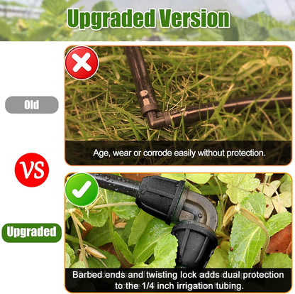 Drip Irrigation Fittings 1/4 Inch, Pack of 25 Barb Locking Elbows for 1/4 Inch Hoses, Drip Line Parts, Irrigation Connectors with Locking Nut for Drip Sprinklers, Garden and Lawn Watering Systems, Black - Image 4