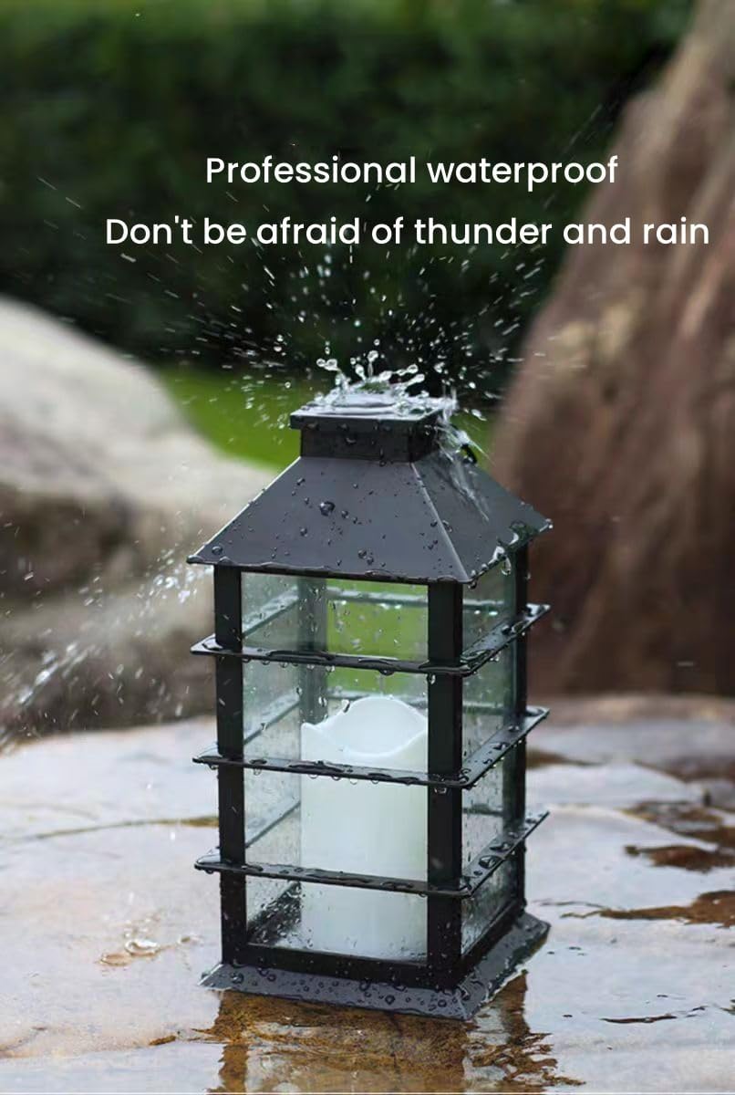 Waterproof outdoor solar lamp with candle flame effect, energy saving, warm white LED for patio, garden, lawn, terrace, tent, tree and garden - 2-pack - Image 3